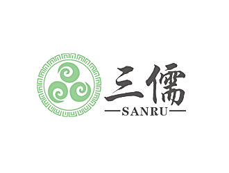 劉濤的三儒茗茶館人物logologo設計