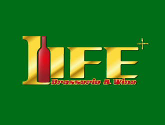 何錦江的life+西餐紅酒廊logo設(shè)計