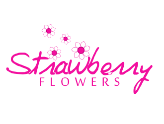 林思源的中文：草莓花朵；英文：Strawberry flowerslogo設計