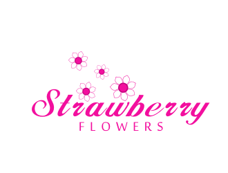 林思源的中文：草莓花朵；英文：Strawberry flowerslogo設(shè)計(jì)