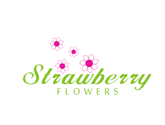 林思源的中文：草莓花朵；英文：Strawberry flowerslogo設(shè)計(jì)