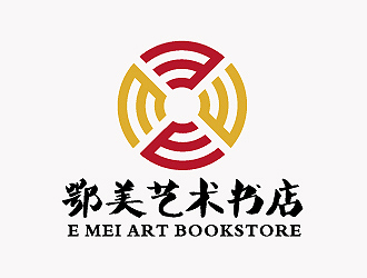 彭波的鄂美藝術(shù)書店標(biāo)志設(shè)計logo設(shè)計