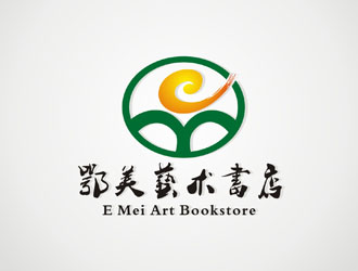 李泉輝的鄂美藝術(shù)書店標(biāo)志設(shè)計logo設(shè)計