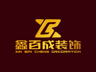 周金進的鑫百成裝飾logo設計