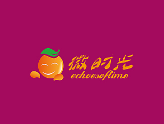 孫紅印的微時光果汁飲料店logo設計