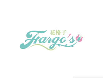 周金進的花格子Fargo's（Tea café）甜品店logo設計