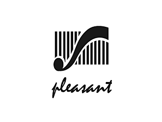 白冰的pleasant 吉它 小提琴 樂器 英文字體logo設計logo設計