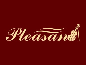 林培海的pleasant 吉它 小提琴 樂器 英文字體logo設計logo設計