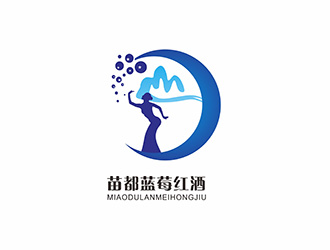 AR科技核心～雪狐設(shè)計的苗都藍莓紅酒logologo設(shè)計