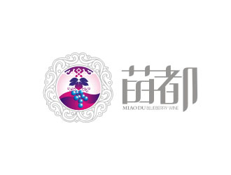 楊福的苗都藍莓紅酒logologo設(shè)計