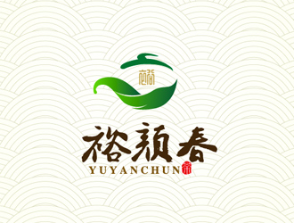 文大為的裕顏春茶社茶館logo設(shè)計