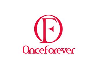 譚家強的英文：onceforever  +中文：萬姿艾唯logo設(shè)計