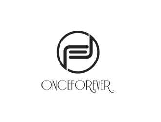 郭慶忠的英文：onceforever  +中文：萬姿艾唯logo設(shè)計