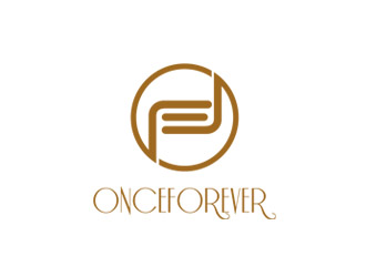 郭慶忠的英文：onceforever  +中文：萬姿艾唯logo設(shè)計