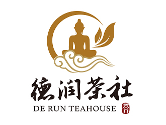 曹芊的德潤茶社茶館logo設(shè)計