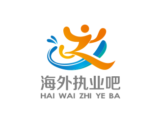 黃安悅的海外執(zhí)業(yè)吧藍(lán)色圖形logologo設(shè)計(jì)