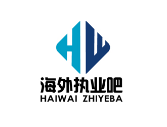 秦曉東的海外執(zhí)業(yè)吧藍(lán)色圖形logologo設(shè)計(jì)