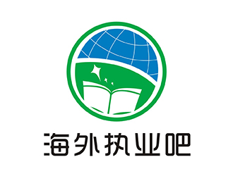 陳員員的海外執(zhí)業(yè)吧藍(lán)色圖形logologo設(shè)計(jì)