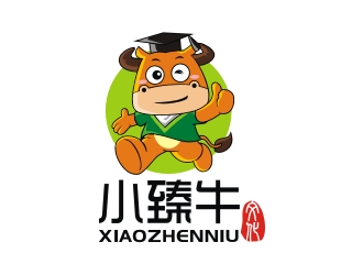 小臻牛兒童教育培訓(xùn)吉祥物設(shè)計(jì)logo設(shè)計(jì)