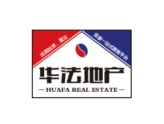 高明奇的華法地產(chǎn) HUAFA Real Estate   法國(guó)投資，置業(yè)，安家一站式服務(wù)平臺(tái)logo設(shè)計(jì)