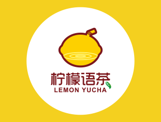 黃安悅的奶茶店logo（檸檬語茶）logo設計