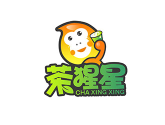 潘樂的奶茶飲品logo - 茶猩星logo設(shè)計