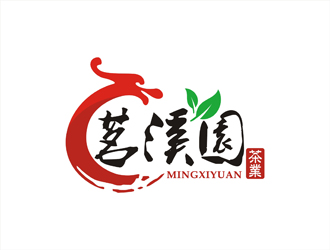 周都響的茗溪園茶葉店logo設(shè)計