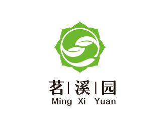 高明奇的茗溪園茶葉店logo設(shè)計