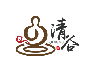 黃安悅的清谷芝麻粉印章字體logo設計