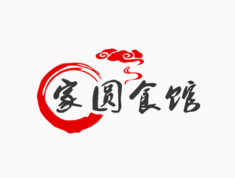 朱兵的家圓食館logo設(shè)計