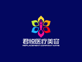 鐘炬的君悅醫(yī)療美容美體logo設計