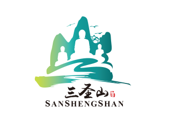 三圣山山水元素logologo設(shè)計