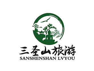 秦曉東的三圣山山水元素logologo設(shè)計