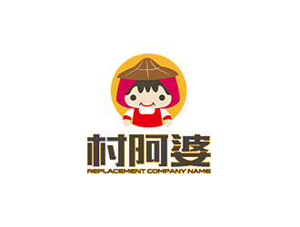 鐘炬的村阿婆卡通形象logologo設計