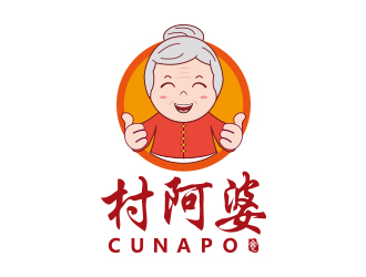 何敏的村阿婆卡通形象logologo設計