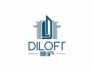 何嘉健的迪廬；DILOFT 對稱標志logo設(shè)計