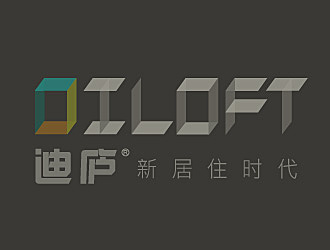 黎明鋒的迪廬；DILOFT 對稱標志logo設(shè)計