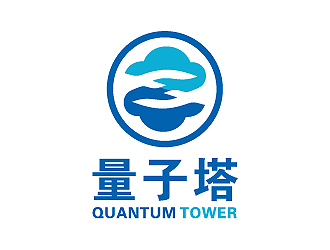 彭波的Quantum Tower 量子塔，對稱平衡圖形logo設(shè)計