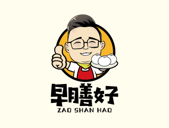 安冬的早膳好餐飲人物卡通logo設(shè)計(jì)