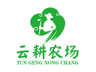 向正軍的云耕農(nóng)場農(nóng)業(yè)負(fù)空間logologo設(shè)計(jì)