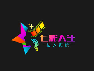 郭慶忠的七彩人生私人影院logo設計