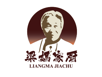 黃安悅的梁媽家廚餐飲連鎖商標(biāo)logo設(shè)計