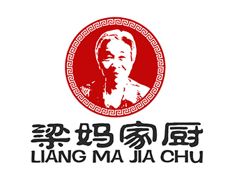 潘樂的梁媽家廚餐飲連鎖商標(biāo)logo設(shè)計