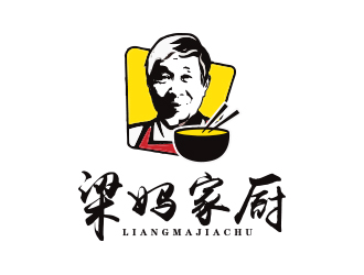 孫金澤的梁媽家廚餐飲連鎖商標(biāo)logo設(shè)計