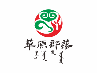 何嘉健的草原部落燒烤餐廳標志logo設(shè)計