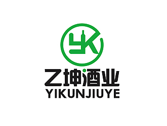 秦曉東的乙坤酒業(yè)紅酒葡萄酒logo設(shè)計