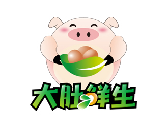 張祥琴的大肚鮮生豬肉銷售logologo設(shè)計