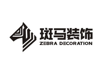 曾翼的斑馬裝飾公司單色線條logologo設計