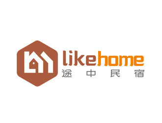 趙鵬的途中 like home民宿品牌logo設(shè)計logo設(shè)計