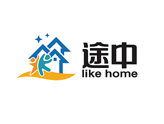 秦曉東的途中 like home民宿品牌logo設(shè)計(jì)logo設(shè)計(jì)